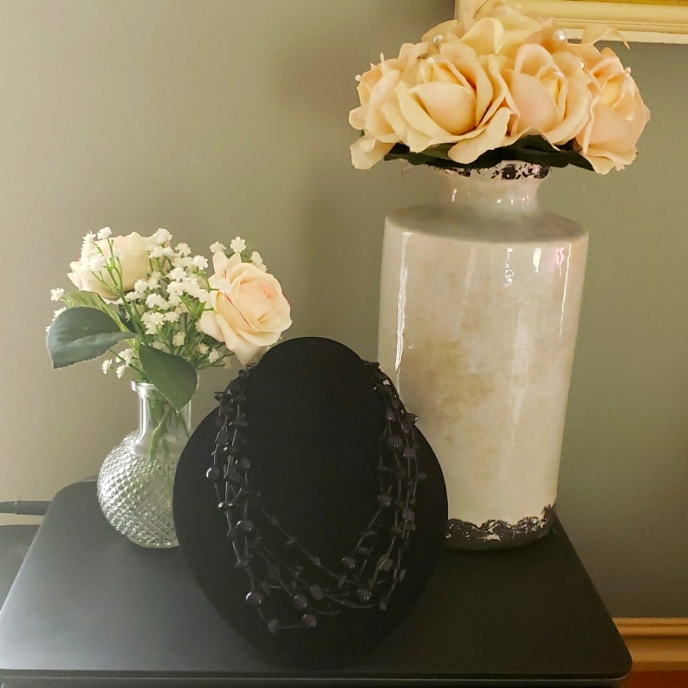Black bead necklace